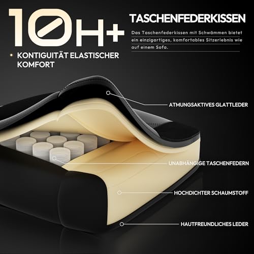 Sedia da gaming, da ufficio, da gamer, ergonomica, con poggiapiedi, per massaggio, in pelle PU, schienale largo, 150 kg, colore giallo - Sedia gaming - Immagine 3