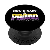 Regalo de Agender 'Non-Binary & Orud' para bandera de orgullo no binario PopSockets PopGrip Intercambiable