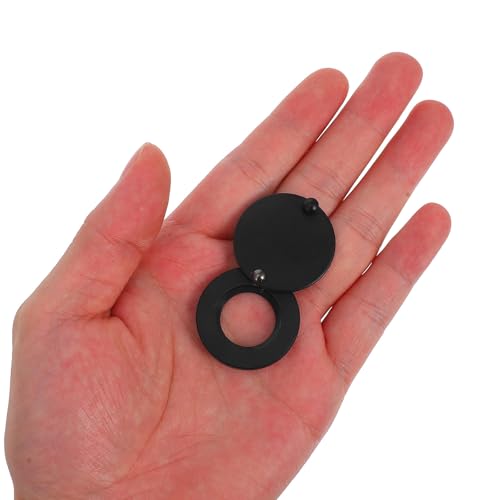 Kisangel Mirilla de Puerta de Cobre 16mm con Cubierta de Privacidad Rotativa Negra, 2 piezas miniatura 3