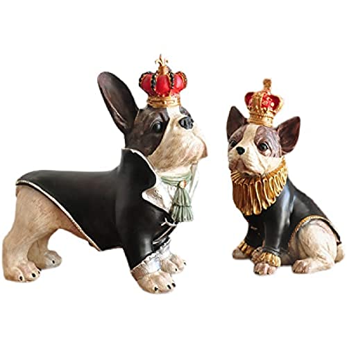 Hundestatue Hund Bulldogge Harz Antik Handwerk Garten Haus Schreibtisch Ornament Cover