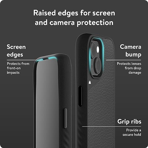 Mous for iPhone 15 Plus Case MagSafe Compatible, Limitless 5.0, Black Leather, Protective iPhone 15 Plus Case - Image 4