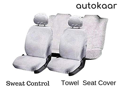 Image of AUTOKAAR Cotton Fabric Heavy White Towel SEAT Cover for TATA Nano