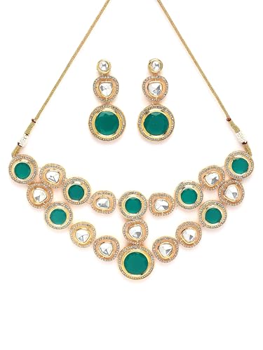 Image of Karatcart Polki Kundan Jewellery Set for Women