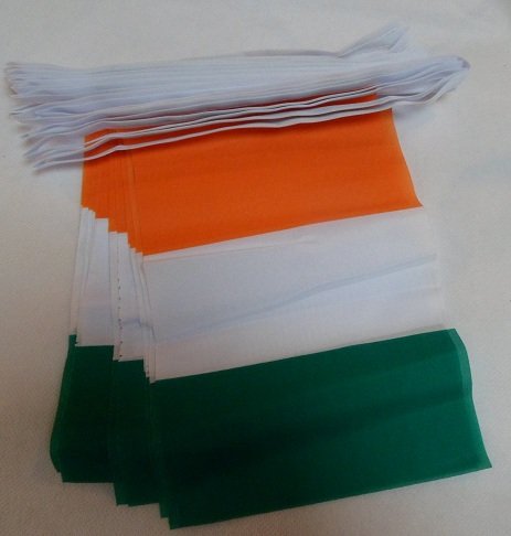 Image of AZ FLAG Ivory Coast 6 meters BUNTING Flag 20 flags 9'' x 6'' - Ivorian STRING flags 15 x 21 cm