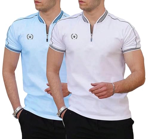 Image of Men's Solid Cotton Rich Polo T Shirt | Collar Tshirts | Half Sleeves | Plain-Regular Fit (Available in Plus Size and Combo Pack of 2)