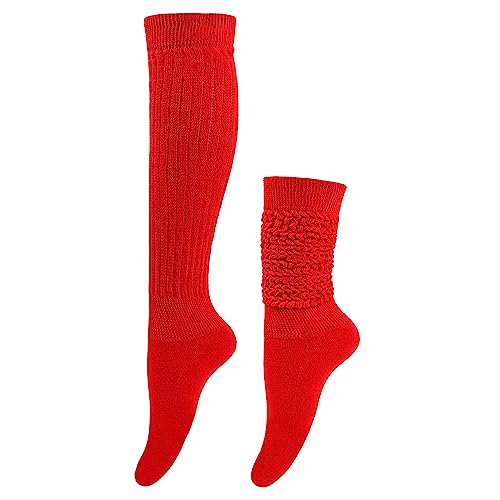 Image of DOOVID Slouch Knee High Cotton Long Scrunch Boot Socks for Women