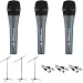 Sennheiser E 835 Microphone 3-Pack with Stands and Cables