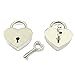 LOUHUA 5 Sets Silver Mini Heart Shaped Padlock Bulk Lock with Key for Jewelry Storage Box Diary Book DIY Craft