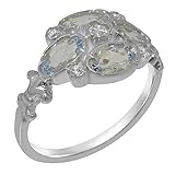  Luxus Damen Ring Solide 9 Karat (375) Weißgoldmit Kamee - Größe 66 (21.0) - Verfügbare Größen : 47 bis 68