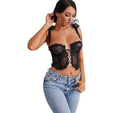 Black Lace Corset Bra - Sensual Enchantment