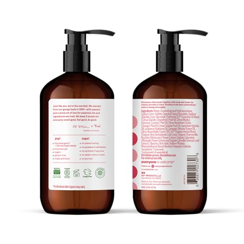 Image of Everyone Liquid Hand Soap, 12.75 Ounce (Pack of 3), Ruby Grapefruit, made with Essential Oils for Kitchen and Bathroom | Plant-based | moisturizing formula | essential oils | bulk multipack | sensitive skin | cruelty-free | biodegradable