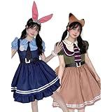 [akaien] ハロウィン コスプレ レディース 可愛い コスプレ 仮装 大人 ウサギ警察 衣装 5点セット コスチューム ポリス ロリータ ワンピース ウサギ S