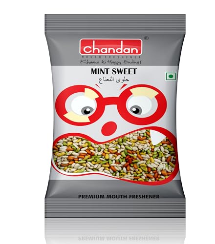 Image of Chandan Mouth Freshener Mint Sweet Mukhwas 100% Natural | Pack of 5 | 200g | Contains Fennel Mixed with Spices
