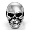 JewelryWe Stainless Big and Heavy Skull Ring Engagement Wedding Band for Biker Men, Silver Color - Size T #1