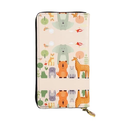 Cartera de piel con dibujos de 7.5'' de gran capacidad y costuras reforzadas 1
