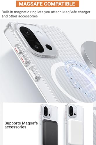 Image of Kapa Wave Magnetic Frosted Grip Back Cover for OnePlus 13S | [MagSafe Compatible] Wireless Charging, Slim, Metal Buttons Matte Finish Back Case (White)