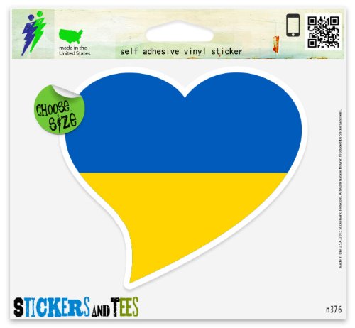 Ukraine Flag Heart Vinyl Car Bumper Window Sticker 5