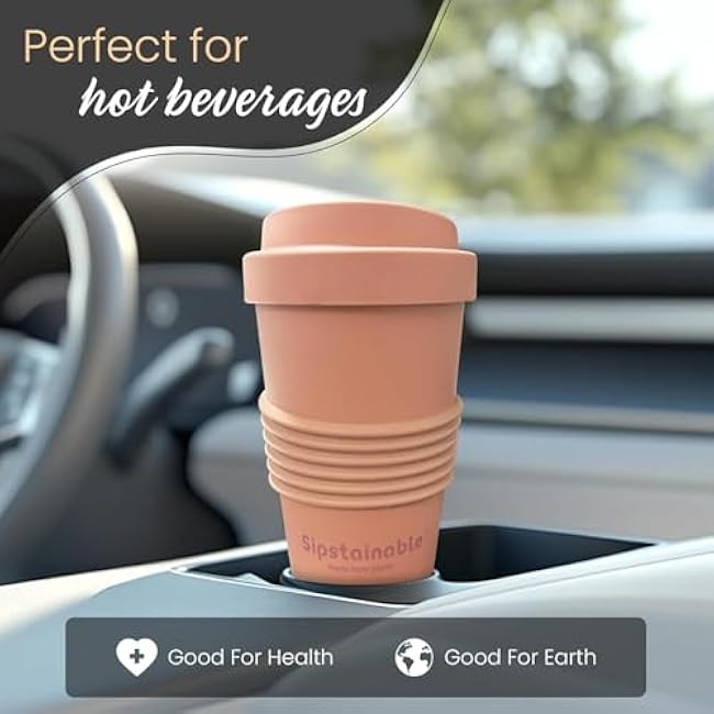 16oz Coffee Mug - Insulated Reusable Coffee Tumbler - On-The-Go Travel Mug - BPA-Free, Leak proof Lid, Stylish Coffee Cup - Lightweight & Durable Mug for Drinks (Rose)