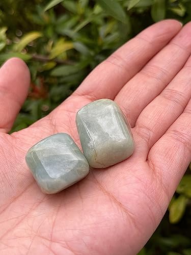 Image of GAF TREASURES 1 /2 LB Aquamarine Tumbled Stones, Polished Natural Aquamarine Gemstone, Aquamarine Healing Crystals (Aquamarine)