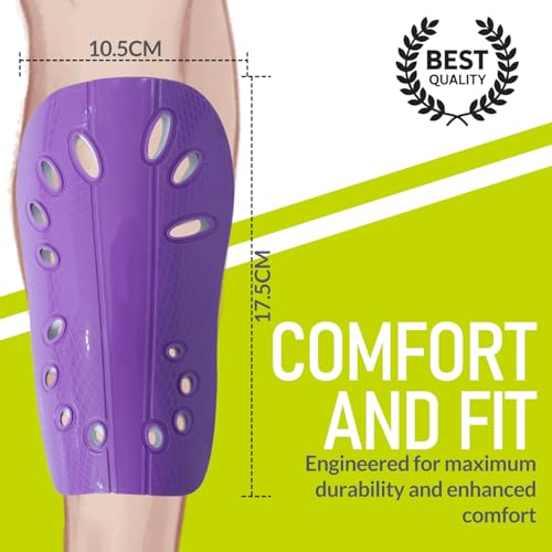 Image of GISCO Premium Soccer Shin Guards for Youth & Adults | Lightweight Football Shin Pads | Protective Soccer Gear for Training & Matches (Purple, Large)