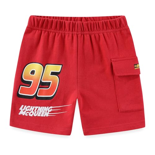 Image of Disney Cars Lightning McQueen Boys 4 Piece Mix and Match T-shirts and Shorts Set for Big Kid