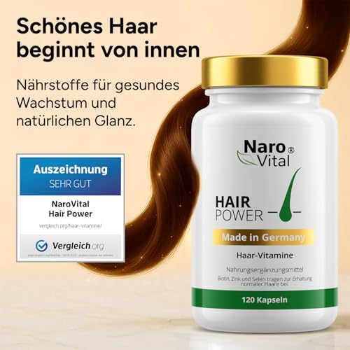 Haar Vitamine Haarausfall - 120 Kapseln I Hochdosiert mit Biotin, Zink, Selen, OPC, Hirse-Extrakt (reich an Silizium und Kieselerde) ohne chemische Haarwuchsmittel I Haarvitamine für Haar- & Bartwuchs