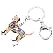 WEVENI Emaille Legierung Boxer Hund Schlüsselanhänger Haustier Charms Schmuck für Frauen Mädchen Tasche Auto Brieftasche (Braun)
