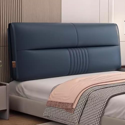 Almohada de lectura para cama, color azul oscuro, con tecnología de cubierta de cabecero de cama, cojín a prueba de polvo para cabecera de tamaño Queen (120 x 58 x 10 cm), perfecta para comodidad y