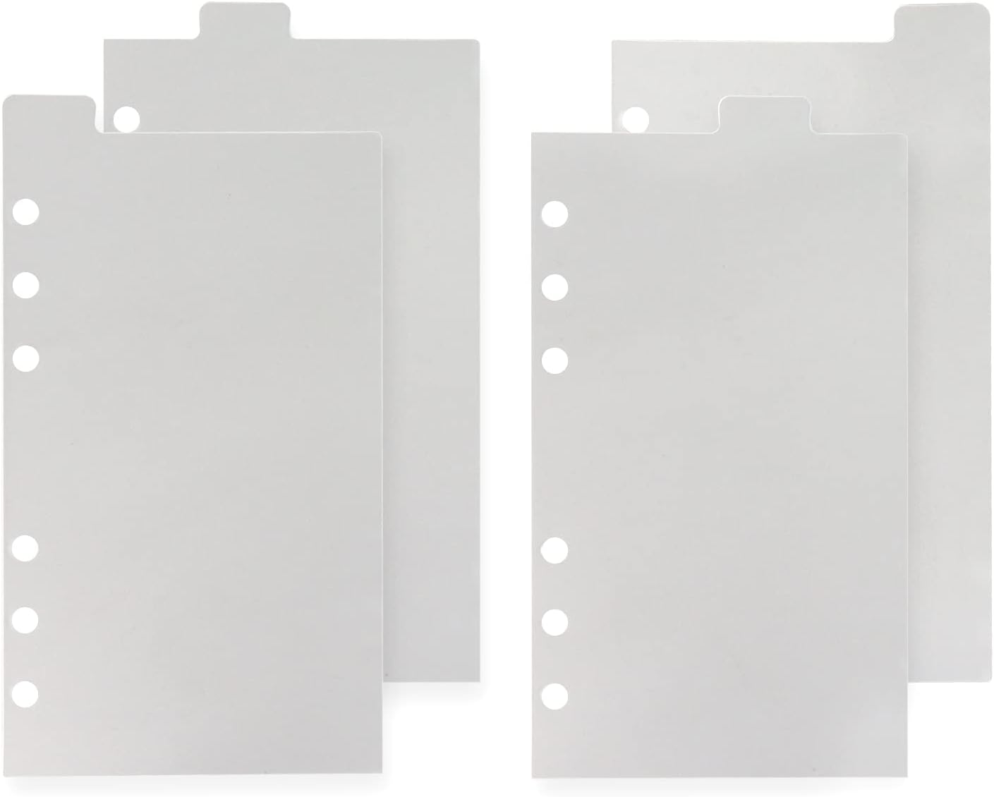 MultiBey Clear A6 Binder Dividers with Top Vertical Tabs, 6-Ring, 4-Tab Set
