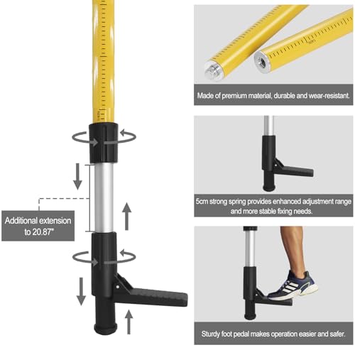 Telescoping Laser Level Pole with Tripod, 12Ft./3.7M Laser Level Tripod Include 1/4-Inch by 20-Inch Mount for Rotary and Line Laser Level, Laser Stand with 5/8”-11 Threaded Adapter Laser by Dpwrrot - Image 4