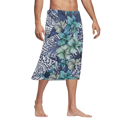 Men's Polynesian Pareo Hawaiian Wrap Skirt Tropical Beachwear Cover-Up Pacific Island Ethnic Print3