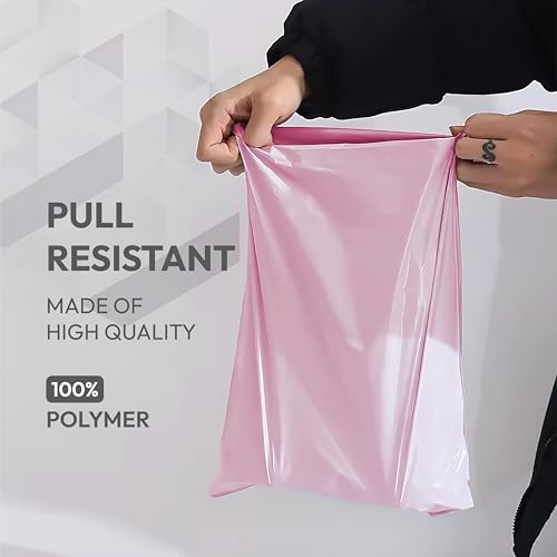 delka Versandtaschen, 100 gemischte Größe, Rosa, Poly-Versandtaschen, reißfeste Versandtaschen für Kleidung, Dokumente, starker selbstklebender Klebstoff, wasserdicht & leicht, Rosa