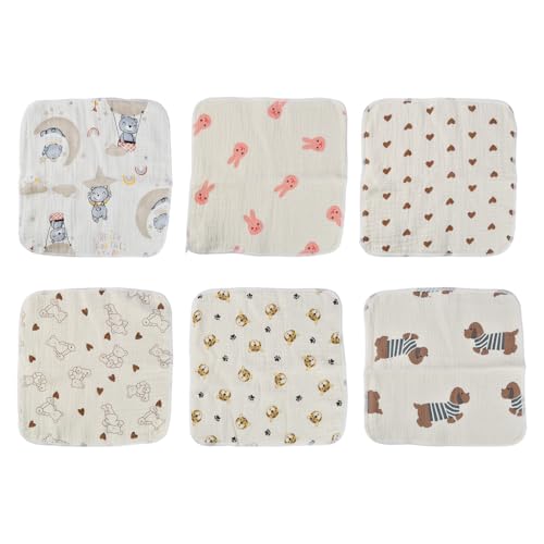 6 Piezas Muselinas Bebe Algodon, 25x25cm Gasas Para Bebes, Súper Suave Y Muy Absorbente, Adecuado Para Recién Nacidos