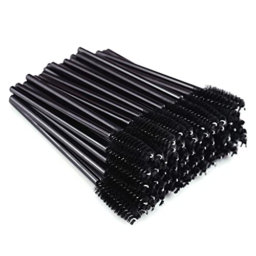 MSQ 50 Stück schwarz Wimpernbürsten Einweg Farbe Kosmetik Pinsel für Wimpern und Augenbrauen Mascara Zauberstäbe für beauty-salon und Hausgebrauch (schwarz)