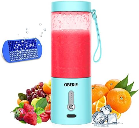 Portable Blender for Shakes and Smoothies, OBERLY Personal Travel Blender for Protein with 4000mAh USB Rechargeable Battery, Crush Ice, Frozen Fruit and Drinks, 18 oz Mini Travel Cup