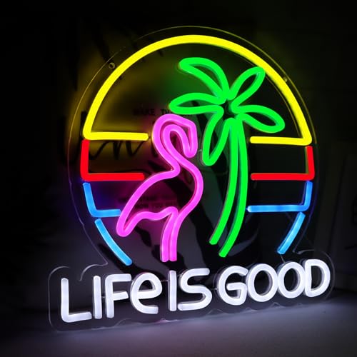 LIFE IS GOOD Cocktail Neon Signs for Wall Decor Neon Lights Neon Lights for Bedroom Led Signs by JFLLamp - Used condition - Image 2