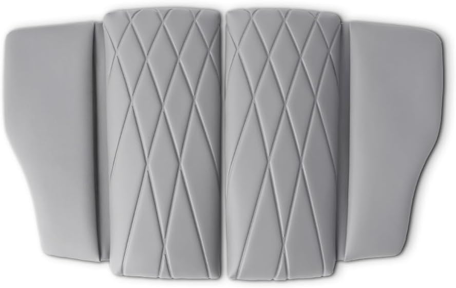 KMMOTORS Leather Console Armrest Cushion Cover Compatible with Hyundai Palisade 2026 (LX3) – Custom Fit, Soft Padded Protection, Easy Install (Dual, Light Gray)