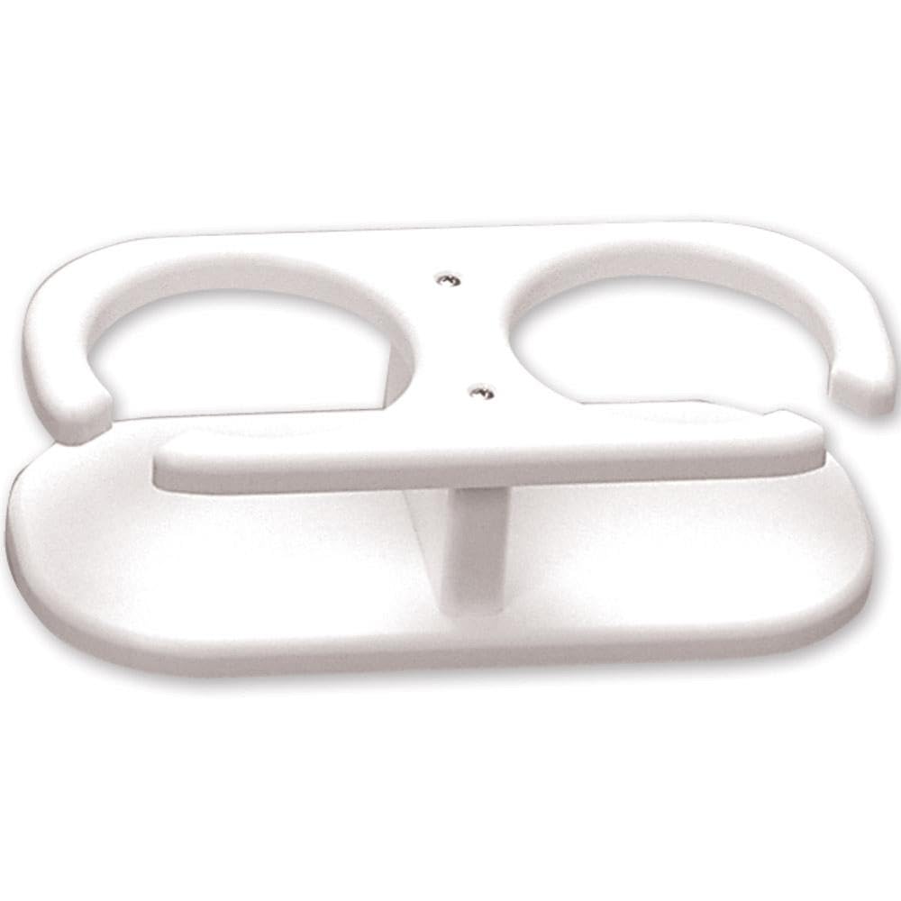 Taco Marine P01-2001W Two-Drink Poly Holder with Suction Cup Mount - White