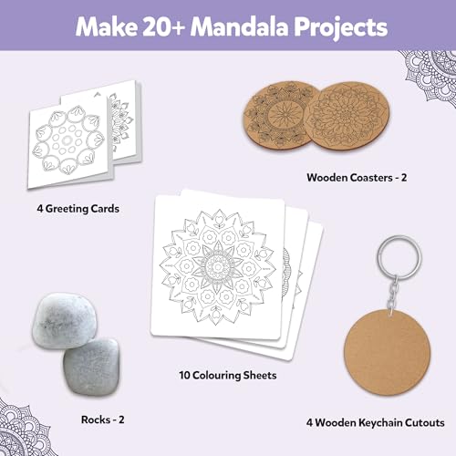 Image of Little Berry Mandala Madhubani Painting Kit | Ultimate Mandala Art Kit for Adults | All-Inclusive Art and Craft Kit for Girls | Create 20+ Projects | Gifts for Girls Age 10-12