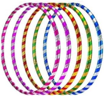 Glitter Hula Hoops For Kids and Adults, Multicolour, Pack of 5 | Sparkling Finish, Exercise & Play, Assorted Colours, Lightweight Design, Outdoor Activity