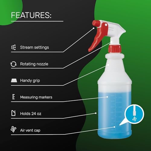 Super+ SP006C 4 Pack Plastic Spray Bottles 24 Oz thumb #1