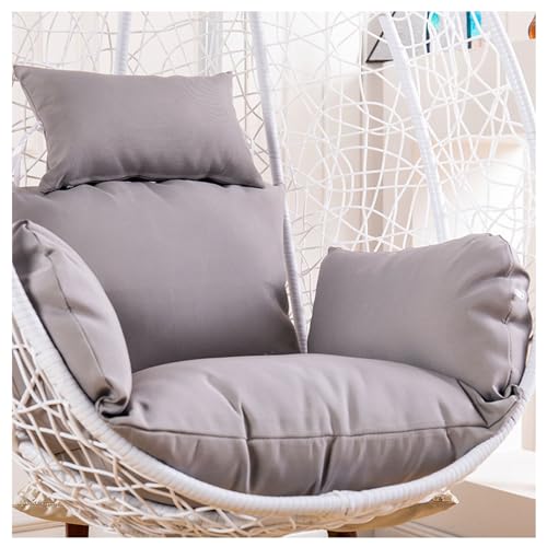 Cojín colgante para silla de columpio con almohada, grueso y lavable, para patio, jardín, color gris, suave y cómodo, cojín para silla de exterior