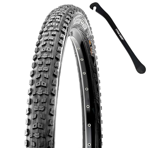 MAXXIS Aggressor Mountain Bike Tire - 29x2.30, 58-622, Dual, EXO, Tubless Ready, Bundle with Cycle Crew Tire Lever