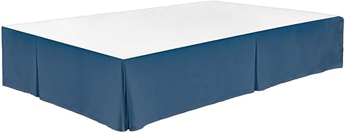 Legacy Decor Falda de cama con volantes 100% microfibra cepillada con caída de 14 pulgadas, tamaño California King, color azul Allure