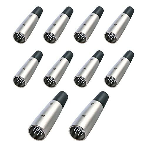 Image of MX 3 Pin XLR Microphone pin Pure Copper Nickel Plated Pins1 for High Conductivity microphone (7-Pin Male XLR connector, Pack of 10, Male Connector)