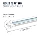 JESLED T8 4FT LED Type A+B Tube Light Bulbs, 24W 6000K, 3200LM Super Bright, Plug and Play or Ballast Bypass, 48 Inch LED Replacement for T10 T12 Flourescent Tubes, Dual-end Powered, Clear(12-Pack)