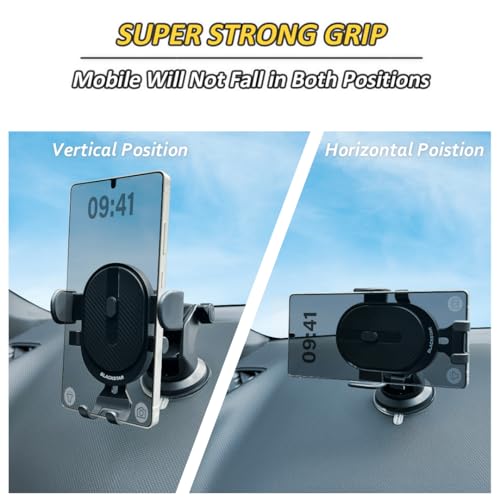 Image of Blackstar A1-MAX Adjustable Rotation-Enabled Car Mobile Phone Holder for Car Dashboard /Windshield - Compatible with All Mobiles