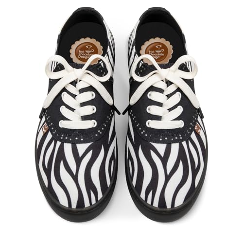Image of Hot Chocolate Design All-Day Women's Lace-Up Sneakers | Canvas Upper, Cushioned Footbed with Arch Support, Flexible Rubber Outsole, Vegan Construction, Casual Everyday Sneakers