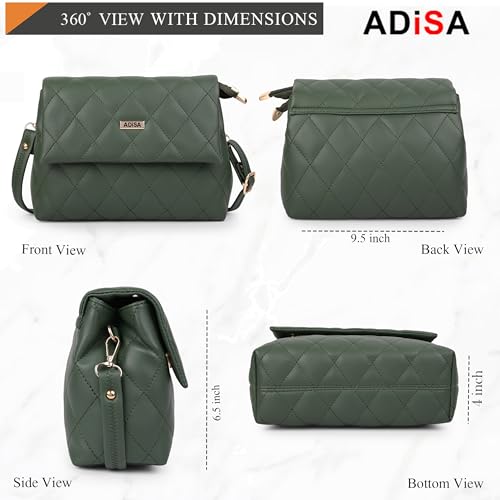 Image of ADISA Women's Girls Quilted Cross Body Sling Bag with Height Adjustable Belt (SL5169)