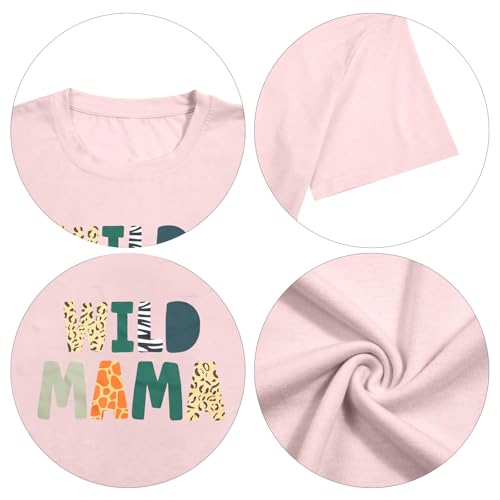 Image of Family Trips Matching Shirts : Wild One Print Tee Safari Animal Theme Parent-Child Outfit